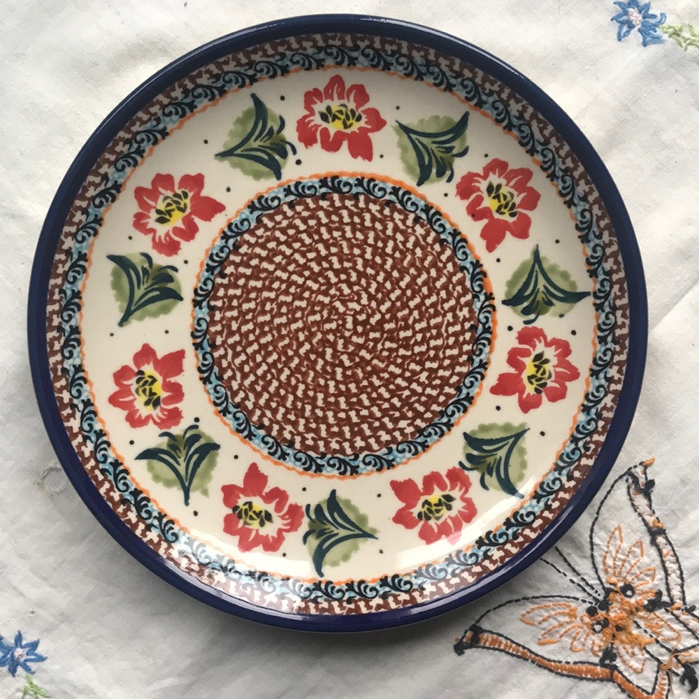 Beautiful Polish Pottery Holiday Plate